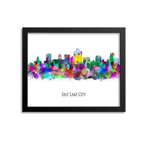 Salt Lake City Skyline Painting Art Print