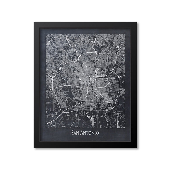 San Antonio Map Art Print, Texas