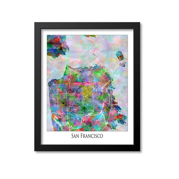 San Francisco Map Art Print, California