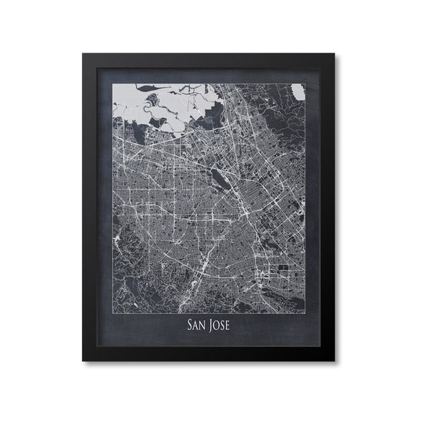 San Jose Map Art Print, California