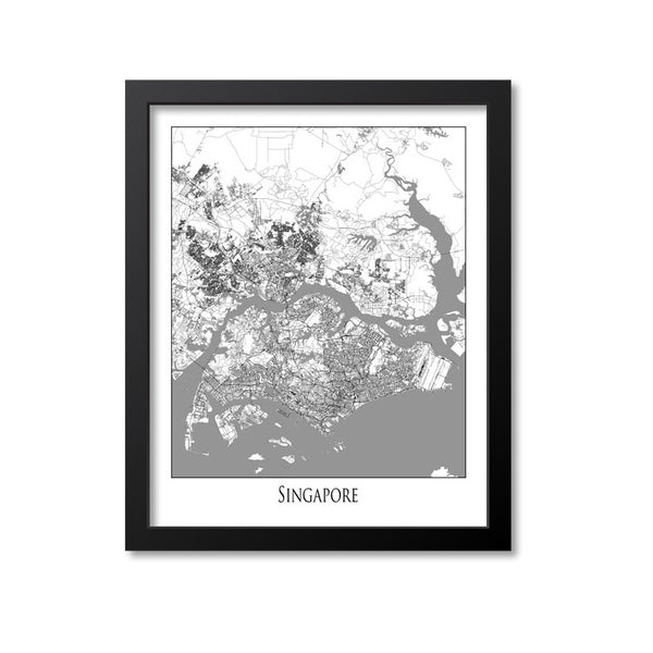 Singapore Map Art Print, Singapore