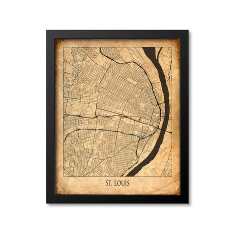 St Louis Map Art Print, Missouri