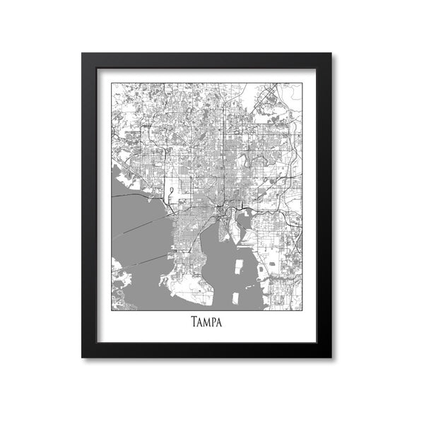 Tampa Map Art Print, Florida