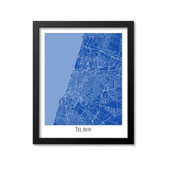Tel Aviv Map Art Print, Israel