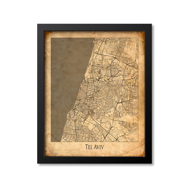 Tel Aviv Map Art Print, Israel