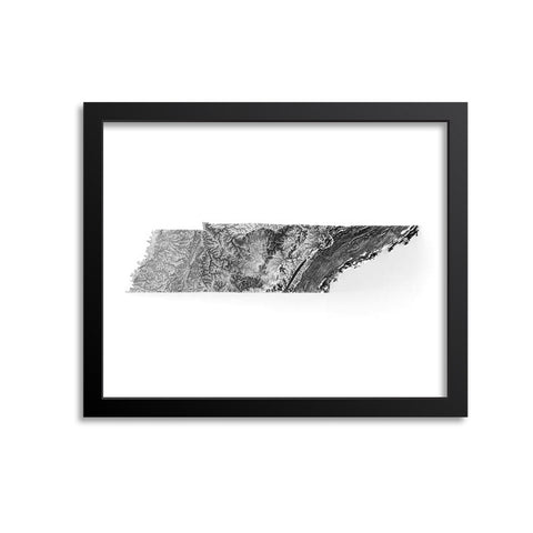 Tennessee Elevation Map Print