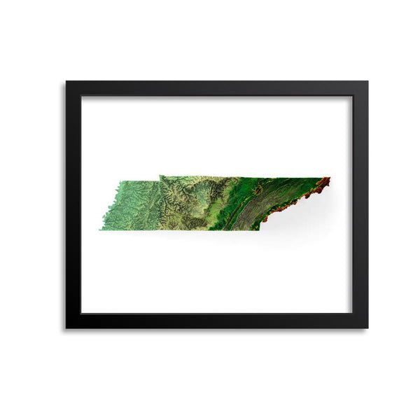 Tennessee Elevation Map Print