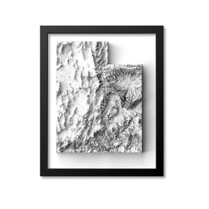 Utah Elevation Map Print