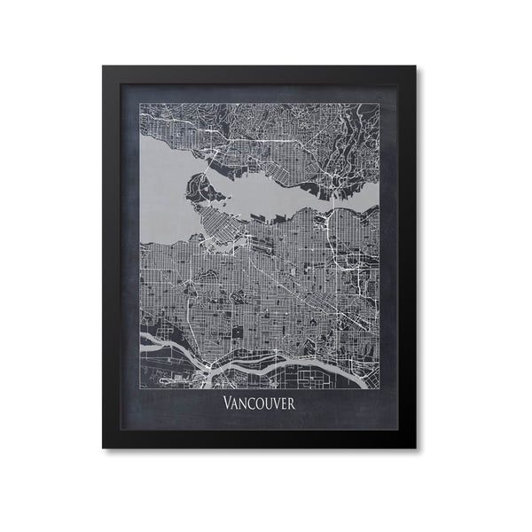 Vancouver Map Art Print, Canada