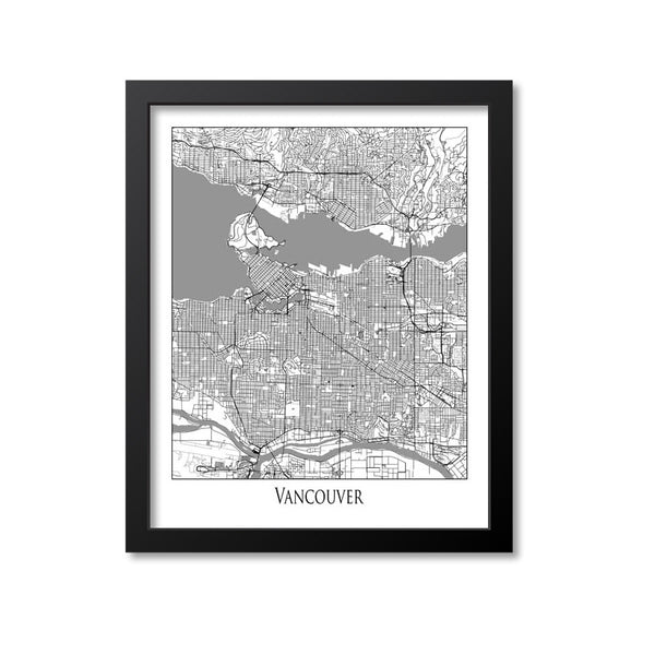Vancouver Map Art Print, Canada