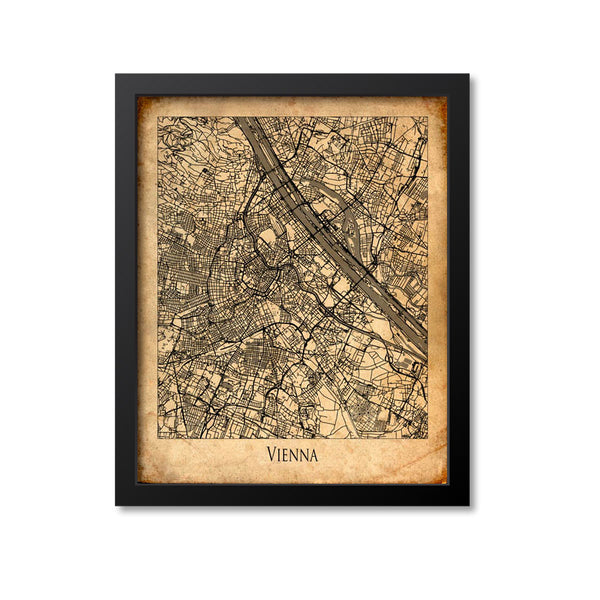 Vienna Map Art Print, Austria