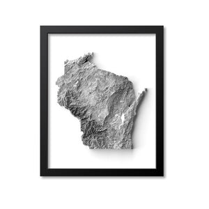 Wisconsin Elevation Map Print