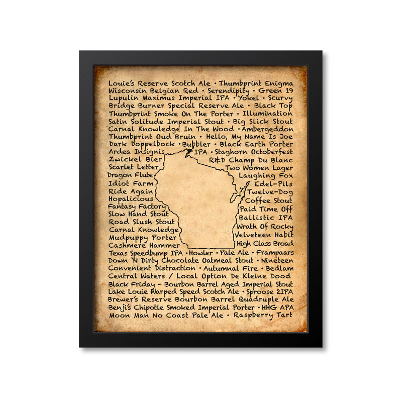Wisconsin Beer Map Art Print – Print A Patent