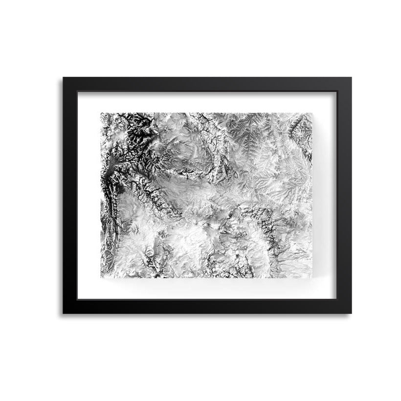 Wyoming Elevation Map Print