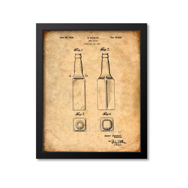 Beer Bottle Patent Print