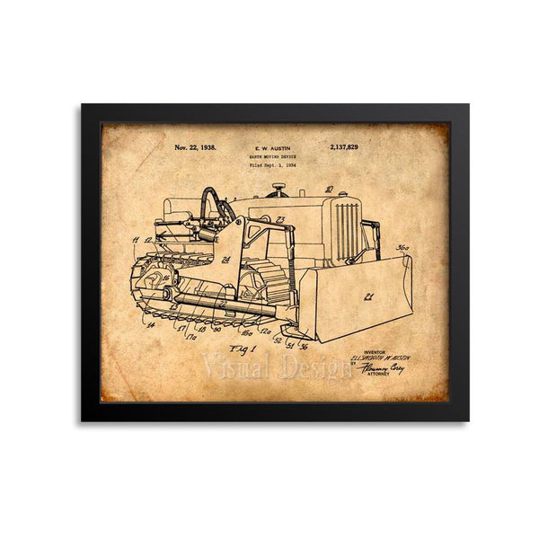 Bulldozer Patent Print