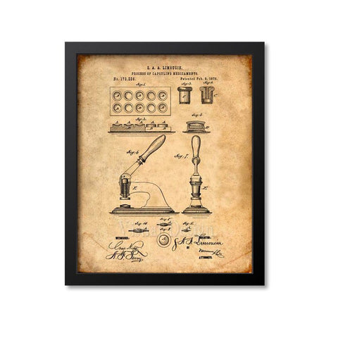 Capsuling Medicine Patent Print