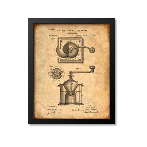 Coffee Mill Patent Print