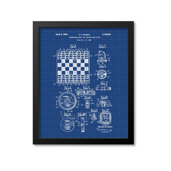 Convertible Chess And Checkers Patent Print