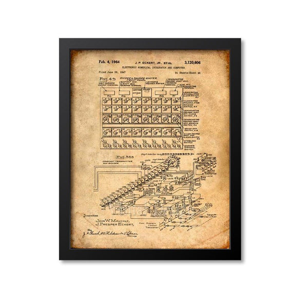 ENIAC Mainframe Computer Patent Print