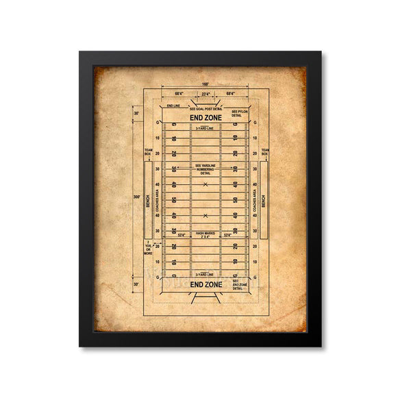 Football Field Patent Print