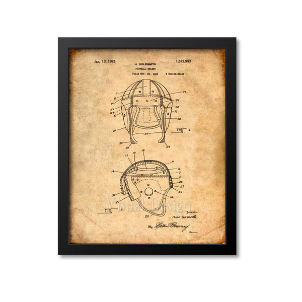 Football Helmet Patent Print