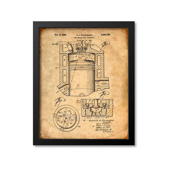 Gas Engine Fuel Injection Patent Print