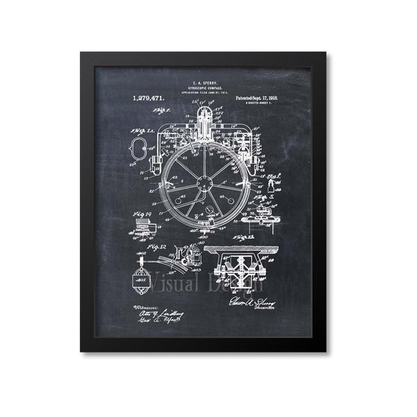 Gyroscope Compass Patent Print