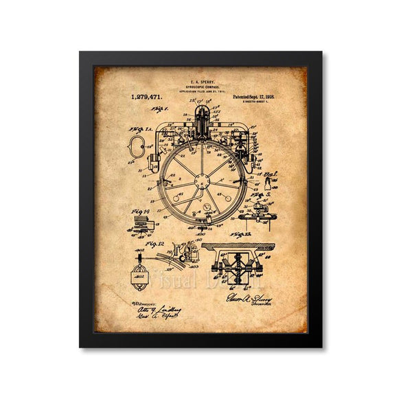 Gyroscope Compass Patent Print