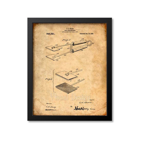 Hair Straightener Patent Print