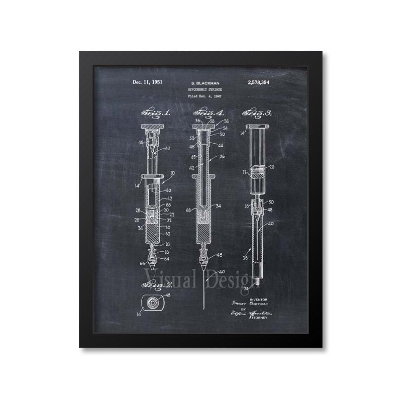 Hypodermic Syringe Patent Print