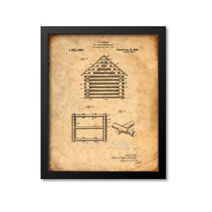 Lincoln Logs Patent Print
