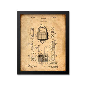 Lock Patent Print