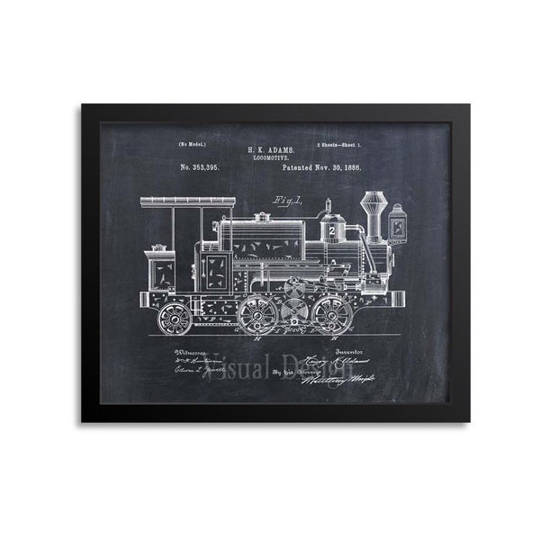 Locomotive Engine Patent Print