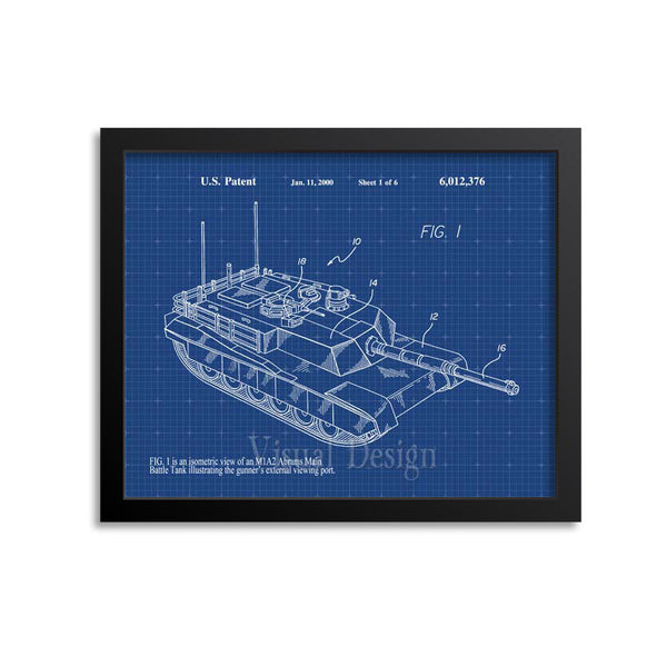 M1A2 Abrahms Tank Patent Print