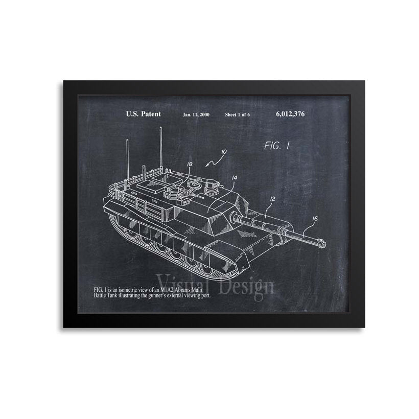 M1A2 Abrahms Tank Patent Print