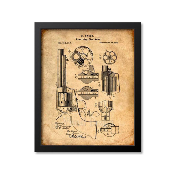 Mason Revolver Patent Print