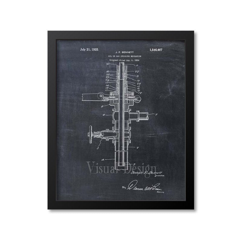 Oil Or Gas Drilling Mechanism Patent Print