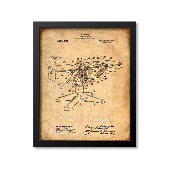 Operating Table Patent Print