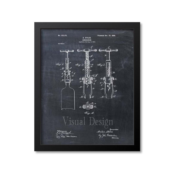 Cork Screw Patent Print