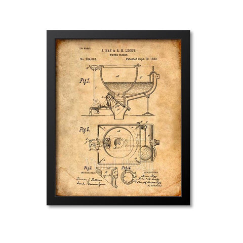 Water Closet Patent Print