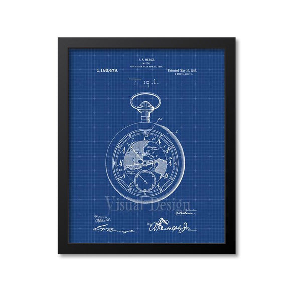 Pocket Watch Patent Print