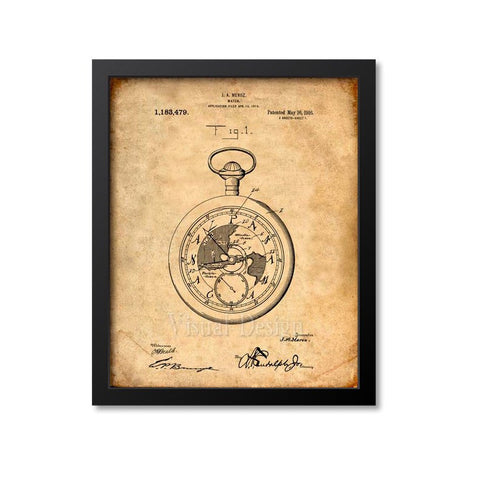 Pocket Watch Patent Print