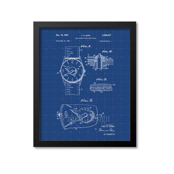 Push Button Time Zone Watch Patent Print