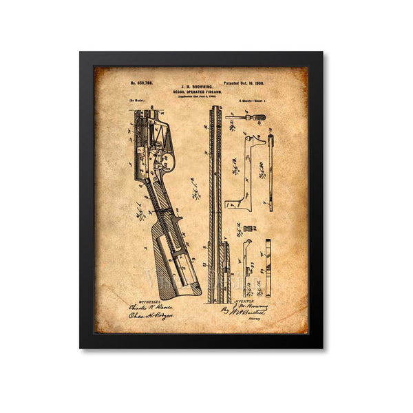 Remington Model 8 Semi Automatic Rifle Patent Print