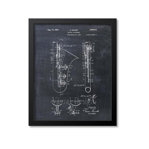 Saxophone Patent Print