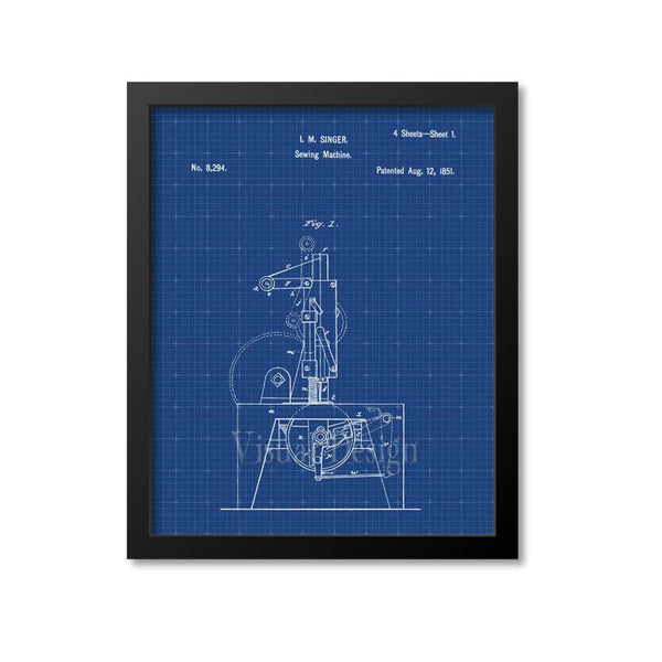 Singer Sewing Machine Patent Print