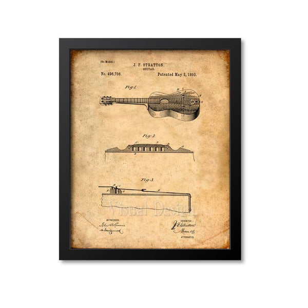 Stratton Acoustic Guitar Patent Print