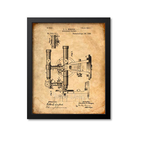 Surveyors Transit Patent Print