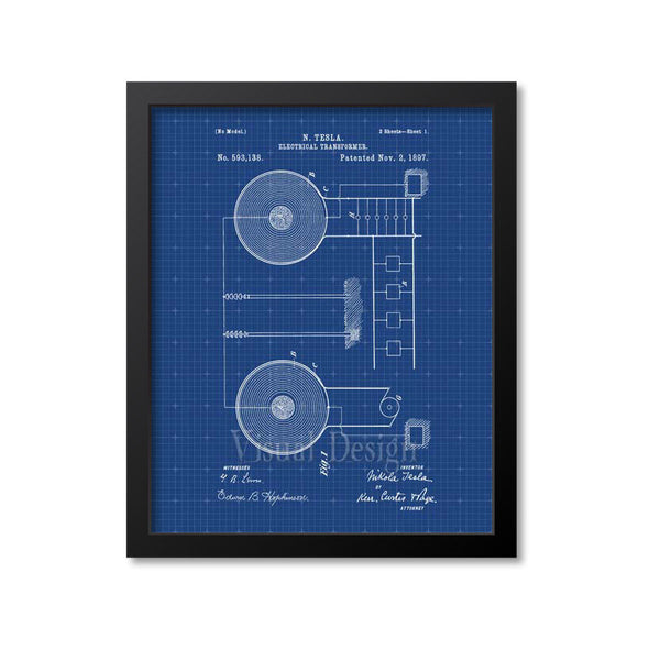 Tesla Electrical Transformer Patent Print